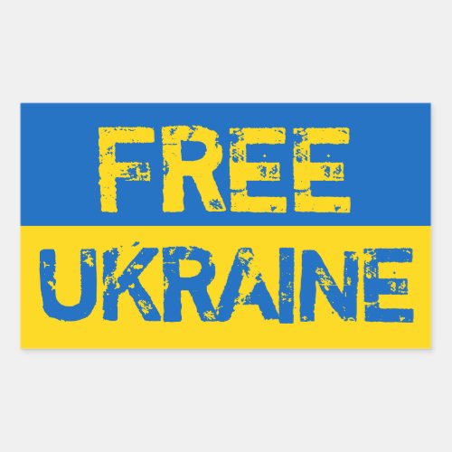 Free Ukraine Rectangular Sticker