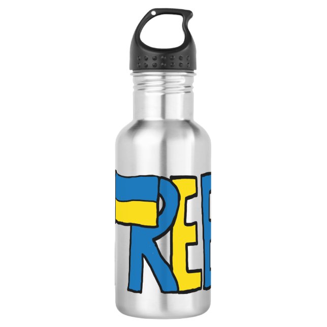 Free Ukraine Stainless Steel Water Bottle (Front)