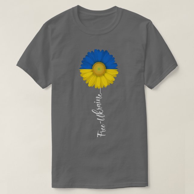 Free Ukraine Sun Flower Support Ukraine I Stand Wi T-Shirt (Design Front)