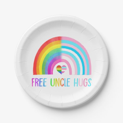 Free Uncle Hugs Gay Pride Lgbtq Lgbt Rainbow Paper Plates