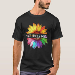 Free Uncle Hugs LGBTQ LGBT Pride Daisy Rainbow Flo T-Shirt