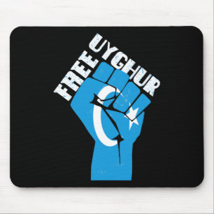 Free Uyghur Resist Fist With Uyghur Flag Mouse Pad