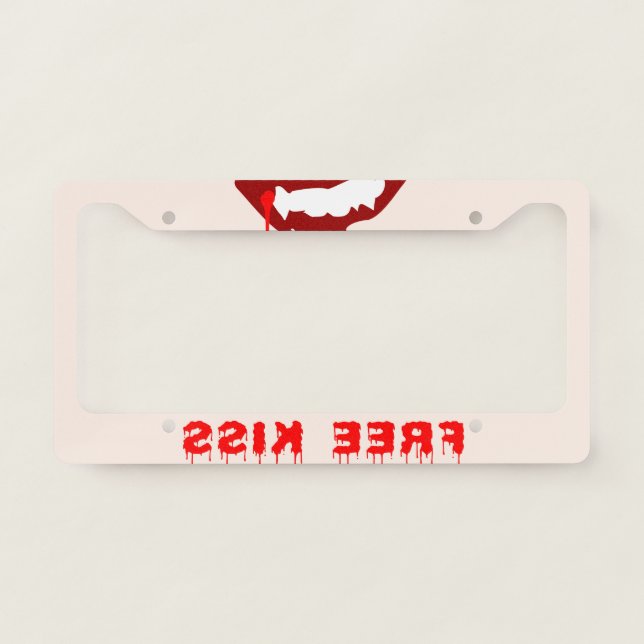 Free Vampire Kiss Funny customizable License Plate Frame (Front)