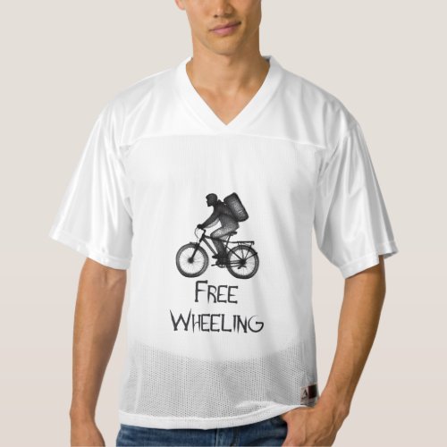 free wheeling cyclist mens football jersey