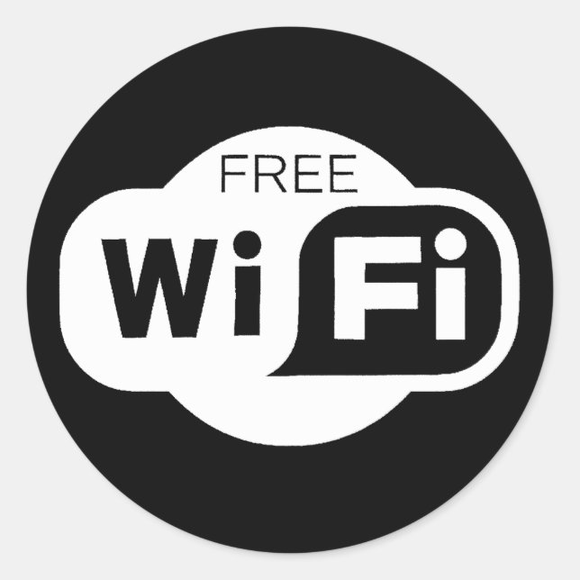 Free Wi-fi  Classic Round Sticker (Front)