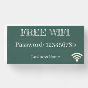 Free WiFi Chalkboard Look Wood Box Sign