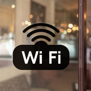 Free WIFI Coffee Shop Restaurant Bar Business  Window Cling