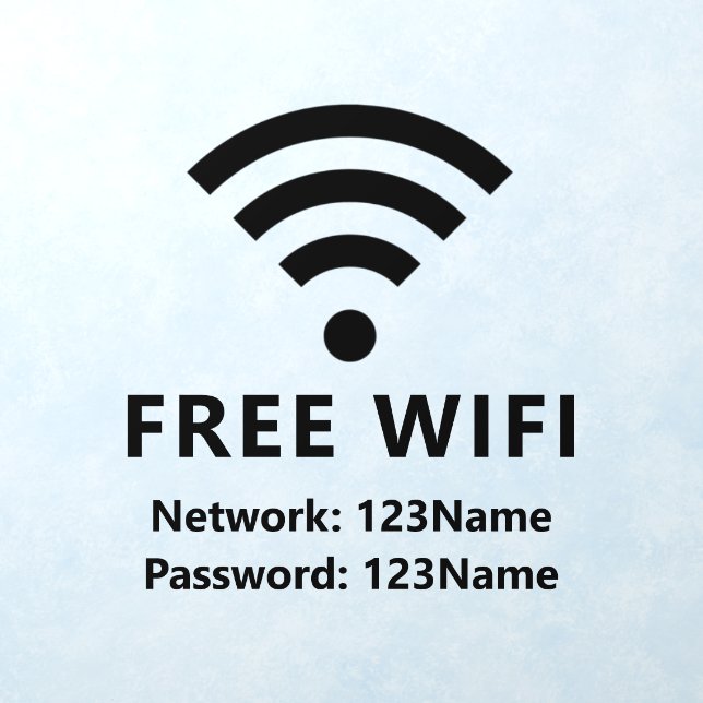 Free Wifi Custom Removable Business Wall Decal (Insitu 1)