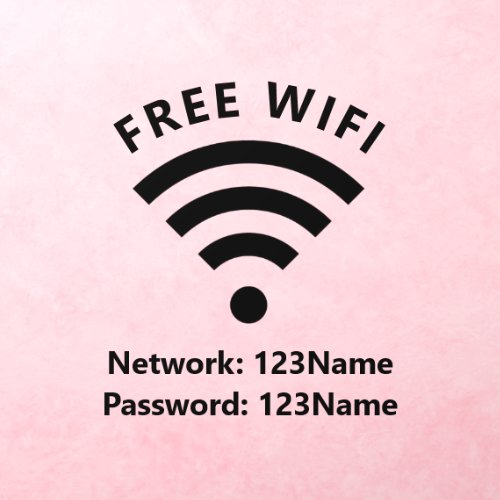 Free Wifi Editable Network Password Business Wall Decal