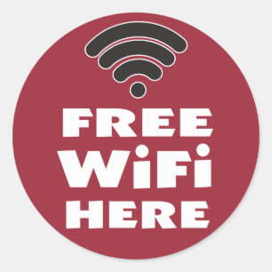 Free WiFi Here Classic Round Sticker