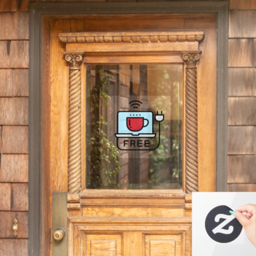Free WIFI Network Coffee Shop Window Cling