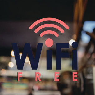 Free WIFI Network Internet Coffee Shop Window Cling