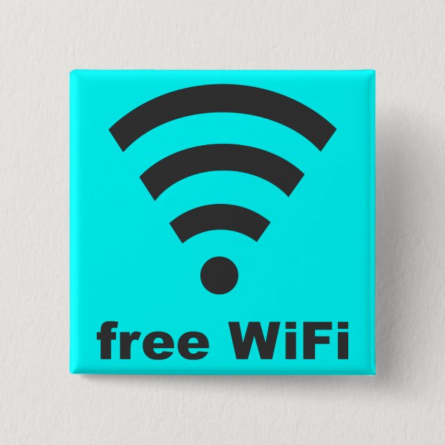 free WiFi Pinback Button (Front)