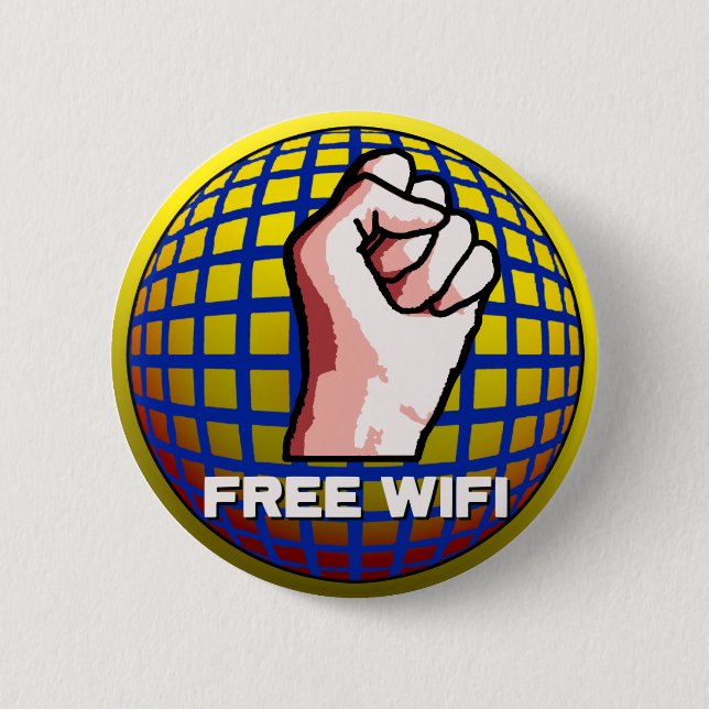 Free WiFi Pinback Button (Front)