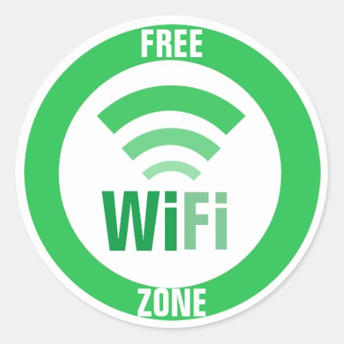 Free WiFi Sign Classic Round Sticker