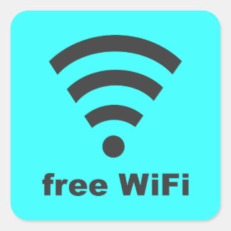 FREE WIFI Vector COMPUTER INTERNET ADVERTISING Square Sticker
