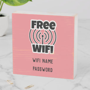Free Wifi Wooden Box Sign