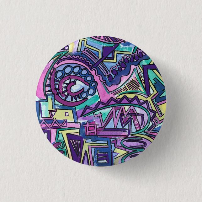 Free Will-Hand Painted Abstract Art Button (Front)