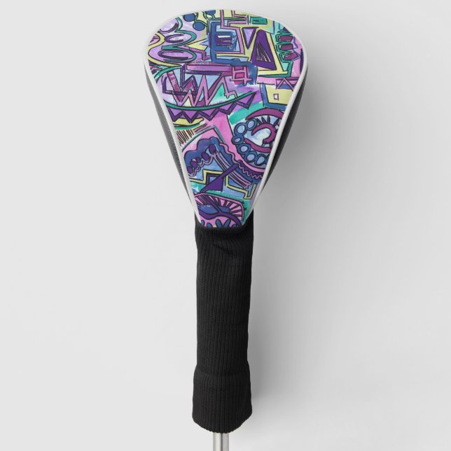 Free Will-Hand Painted Abstract Art Golf Head Cover (Front)