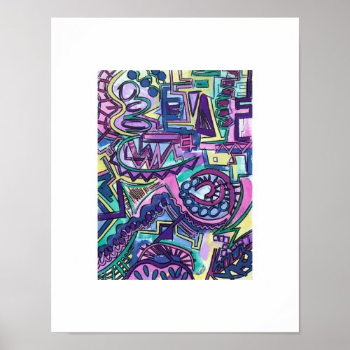 Free Will_Hand Painted Abstract Art Poster