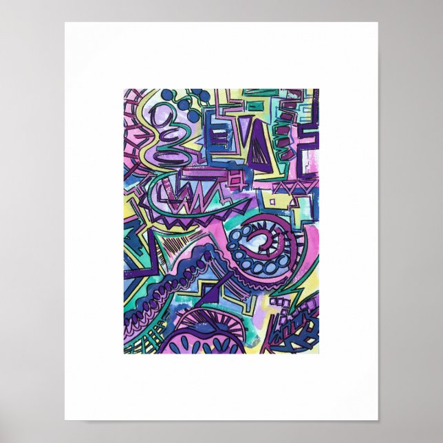 Free Will-Hand Painted Abstract Art Poster (Front)