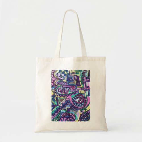 Free Will-Hand Painted Abstract Art Tote Bag