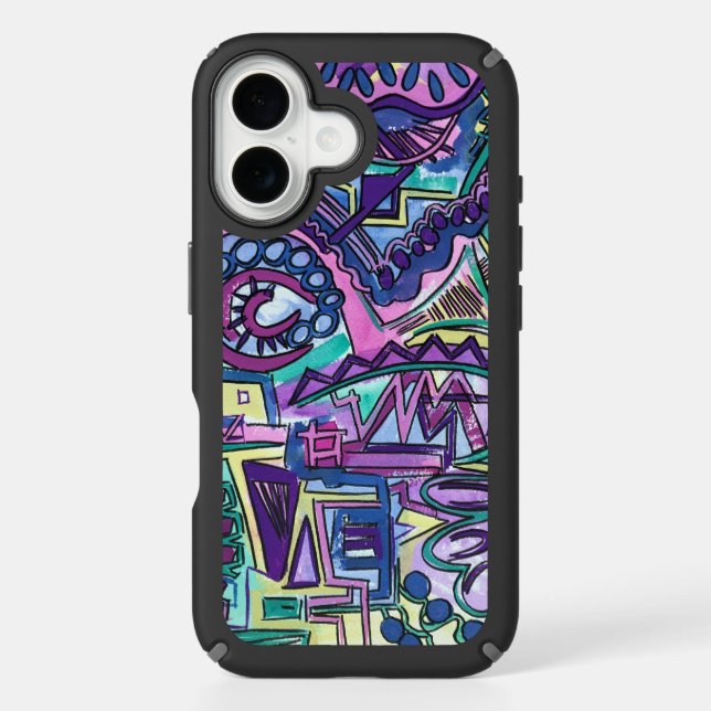 Free Will-Hand Painted Modern Geometric Art Speck iPhone Case (Front)