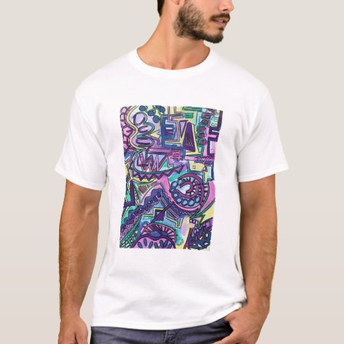 Free Will_Hand Painted Modern Geometric Art T_Shirt