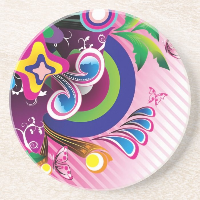 Free Wonderful Colorful Background Vector Graphics Drink Coaster