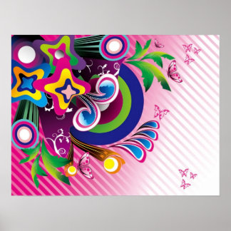Free Wonderful Colorful Background Vector Graphics Poster