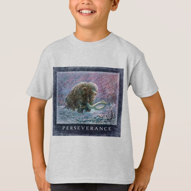Free Woolly Mammoth Ice Age Perseverance T-Shirt (Front)