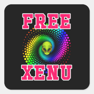 Free Xenu Rainbow Spiral Funny Scientology Protest Square Sticker