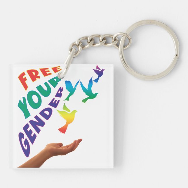 Free your gender  keychain (Back)