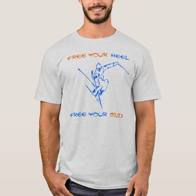 Free your heel, Free your mind Blue T-shirt (Front)