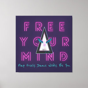 Free Your Mind Free Spirited Flamingo Inspo Poster Canvas Print