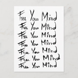 FREE your MIND! Motivational calligraphy quote Postcard