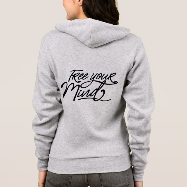 Free Your Mind Positive Yoga Quote Hoodie (Back)