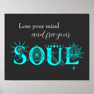 Free your Soul lose your mind wall art Stars Lotus