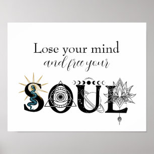Free your Soul lose your mind wall art Stars Lotus