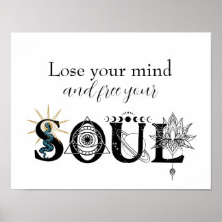 Free your Soul lose your mind wall art Stars Lotus