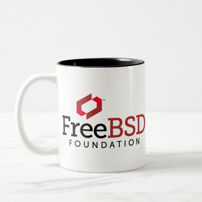 FreeBSD Foundation Logo Two-Tone Coffee Mug (Left)