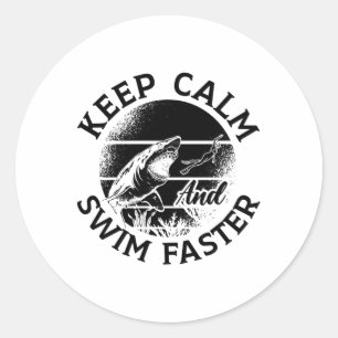 Freediver Keep Calm And Swim Faster Freediving Classic Round Sticker