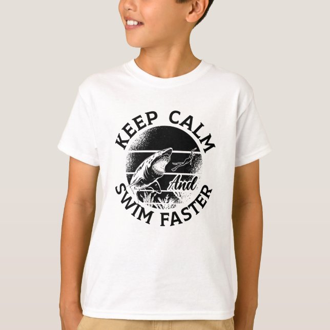 Freediver Keep Calm And Swim Faster Freediving T-Shirt (Front)