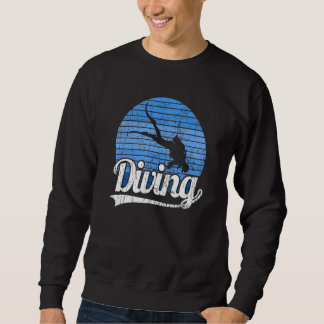 Freediving Freedive Retro Diving Scuba Diver Vinta Sweatshirt