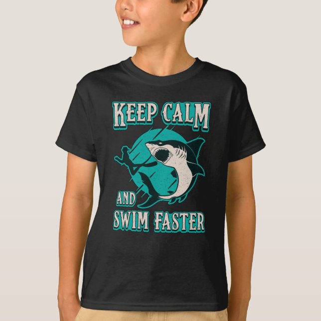 Freediving Keep Calm And Swim Faster Freediver T-Shirt (Front)