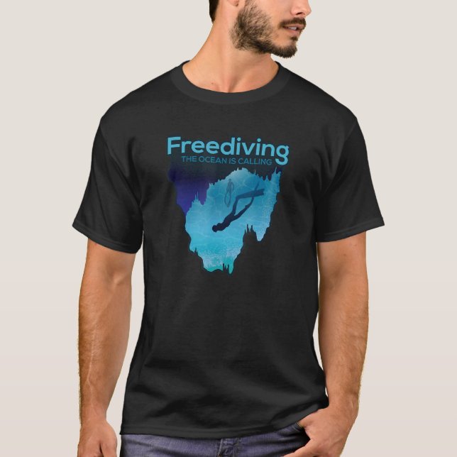 Freediving  The Ocean Is Calling T-Shirt (Front)