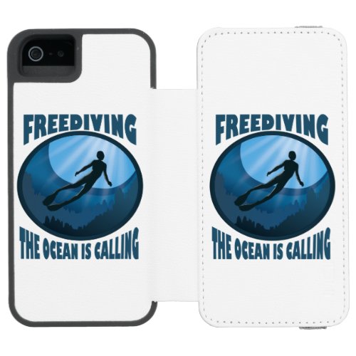 Freediving _ The Ocean Is Calling Underwater Diver iPhone SE55s Wallet Case