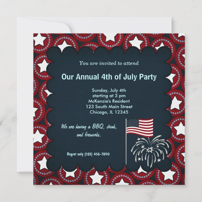 Freedom 4th of July Invitation (Front)