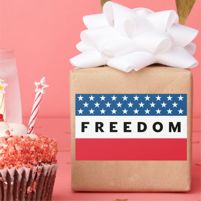 Freedom A True Patriot Rectangular Sticker (Party)