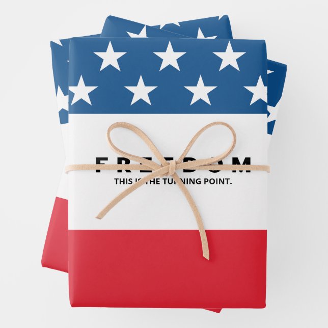 Freedom A True Patriot Wrapping Paper Sheets (In situ)